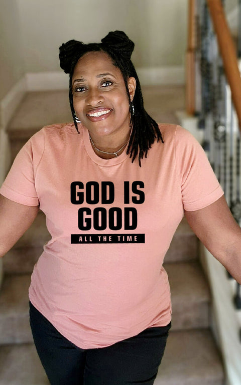 UNISEX ORCHID GOD IS GOOD ALL THE TIME SHORT SLEEVE TSHIRT