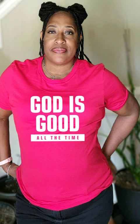 UNISEX RED GOD IS GOOD ALL THE TIME SHORT SLEEVE TSHIRT