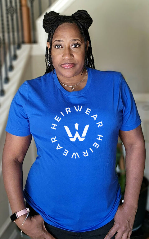 UNISEX ROYAL BLUE HEIRWEAR LOGO SHORT SLEEVE TSHIRT