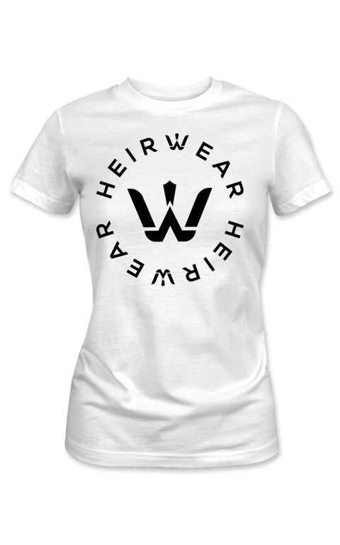 Heirwear Black circle logo short sleeve tshirt with black lettering